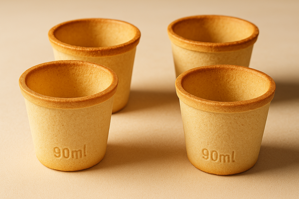 Vanila Flavoured Edible cups of 90ml for beverages like tea and coffee