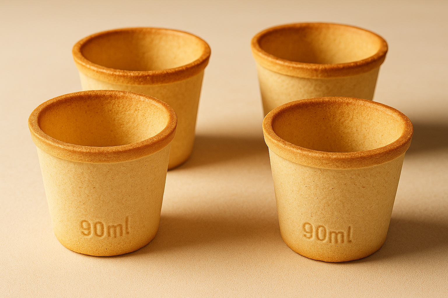 Vanila Flavoured Edible cups of 90ml for beverages like tea and coffee